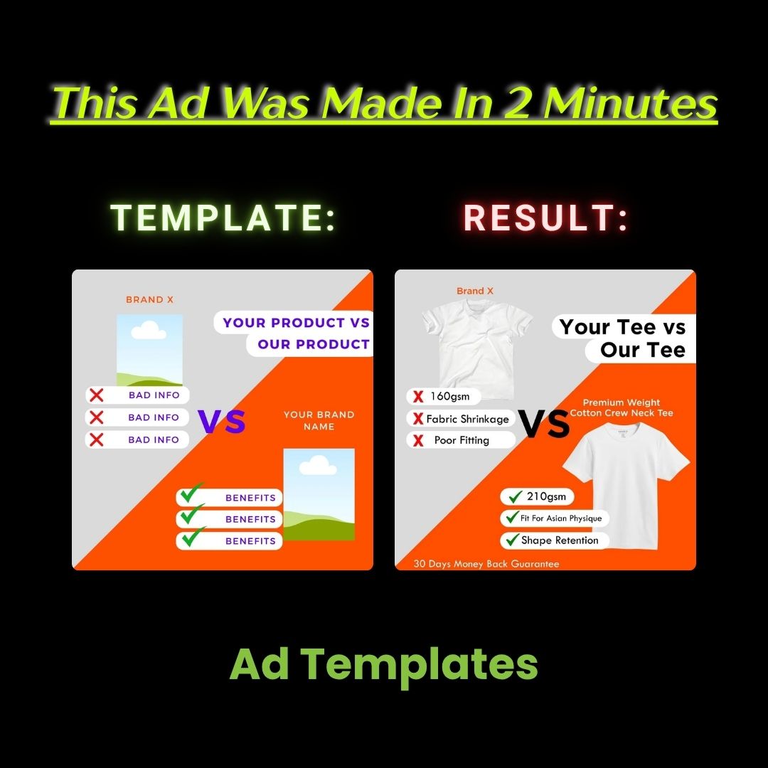 T-Shirt Comparison Ad – Your Tee vs Our Tee