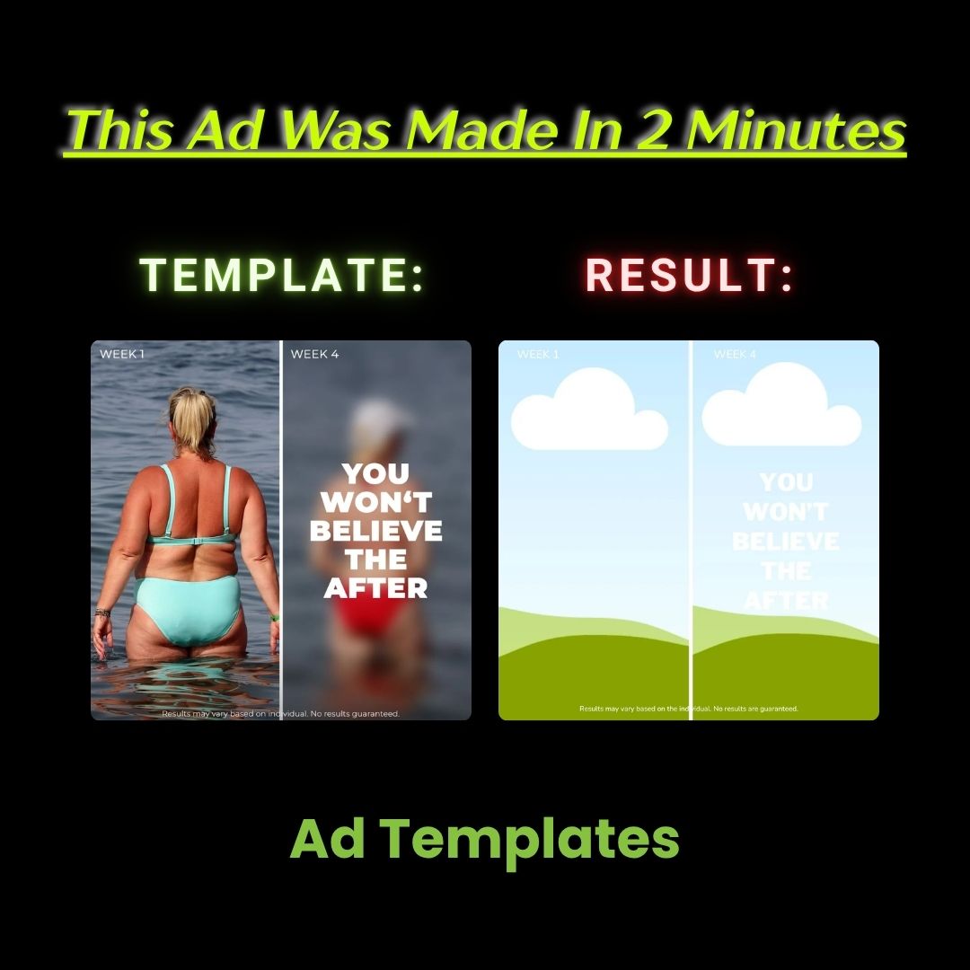 Weight Loss Transformation Ad – Week 1 vs Week 4 Split Comparison Visual