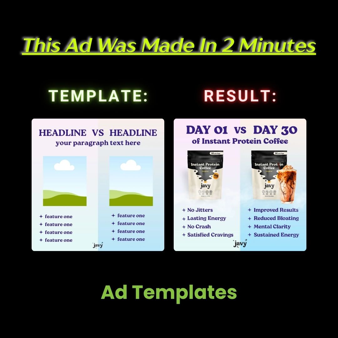 “Day 01 vs Day 30 Benefit Comparison – Instant Protein Coffee”