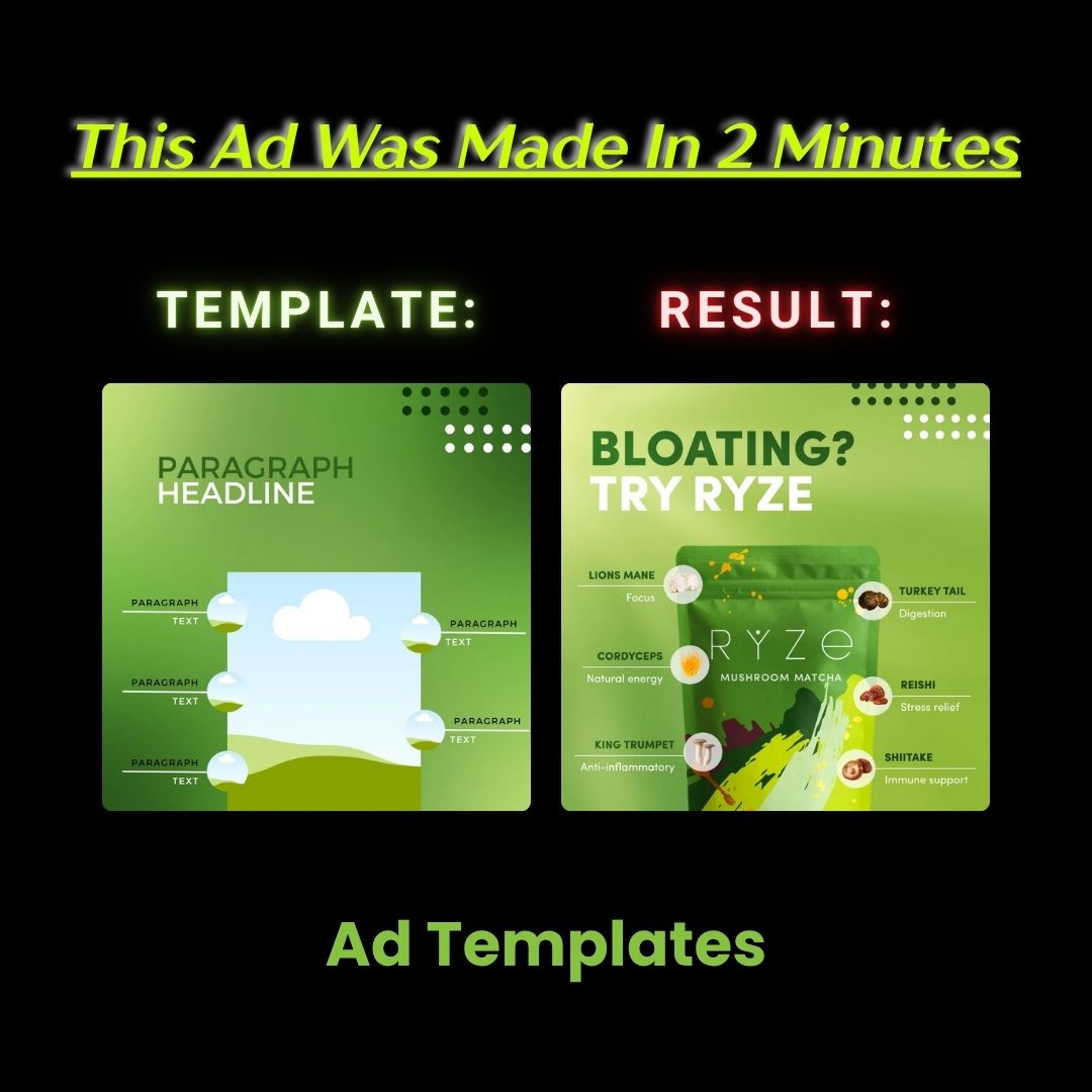 Anti-Bloating Mushroom Matcha Ingredient Ad
