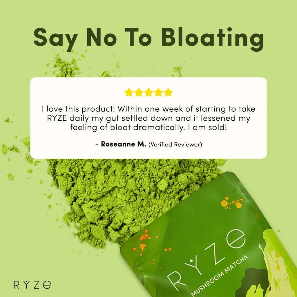 Testimonial Graphic – “Gut Health Transformation with Ryze Matcha”