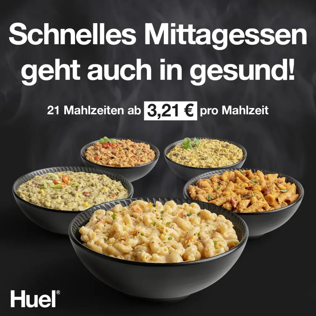 Huel German Meal Pricing Ad – Fast & Healthy Meals Visual