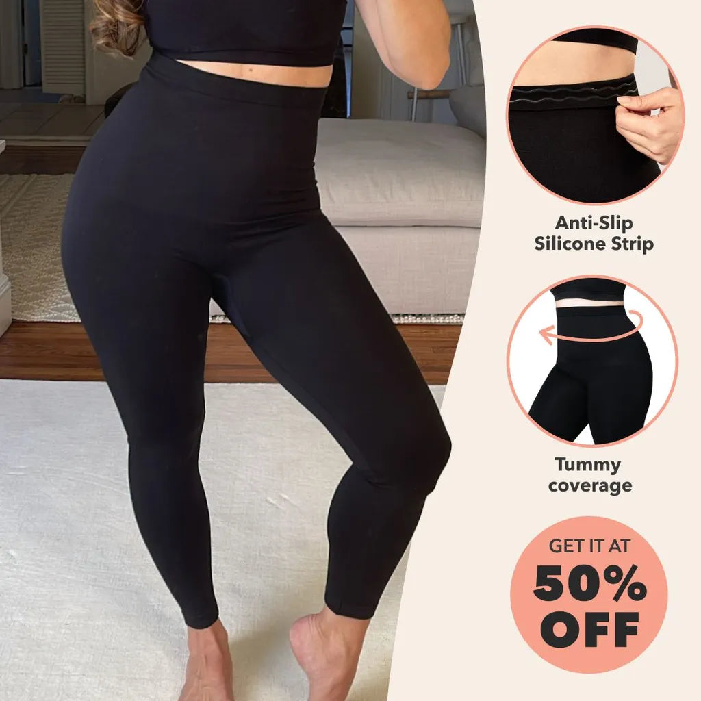 High-Waist Tummy-Control Leggings Ad – Anti-Slip Sculptwear Offer