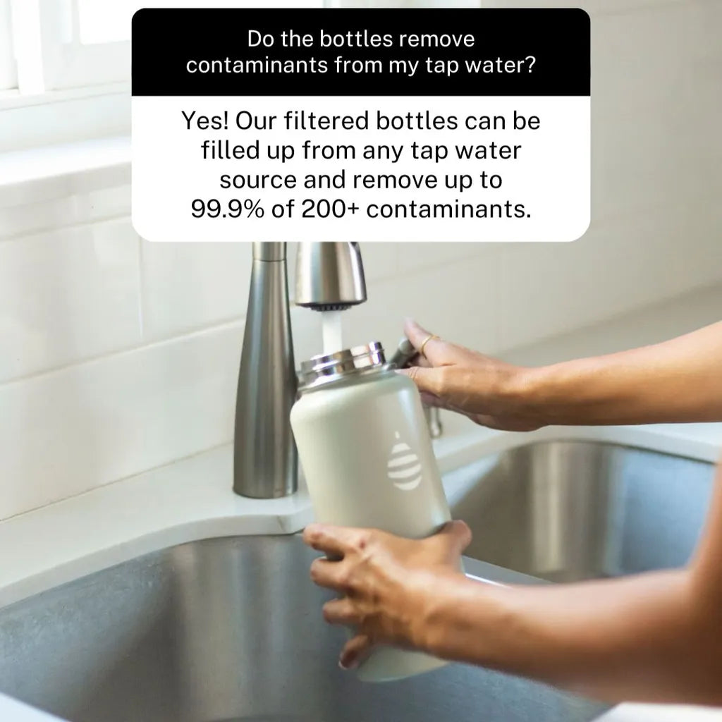 Filtered Water Bottle Explainer Ad – Tap Water Contaminant Removal Feature