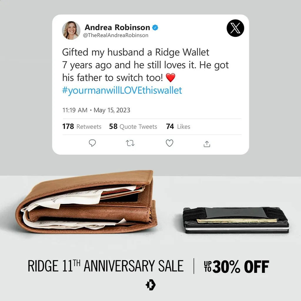 Ridge Wallet – Social Proof + Product Comparison Sale Ad