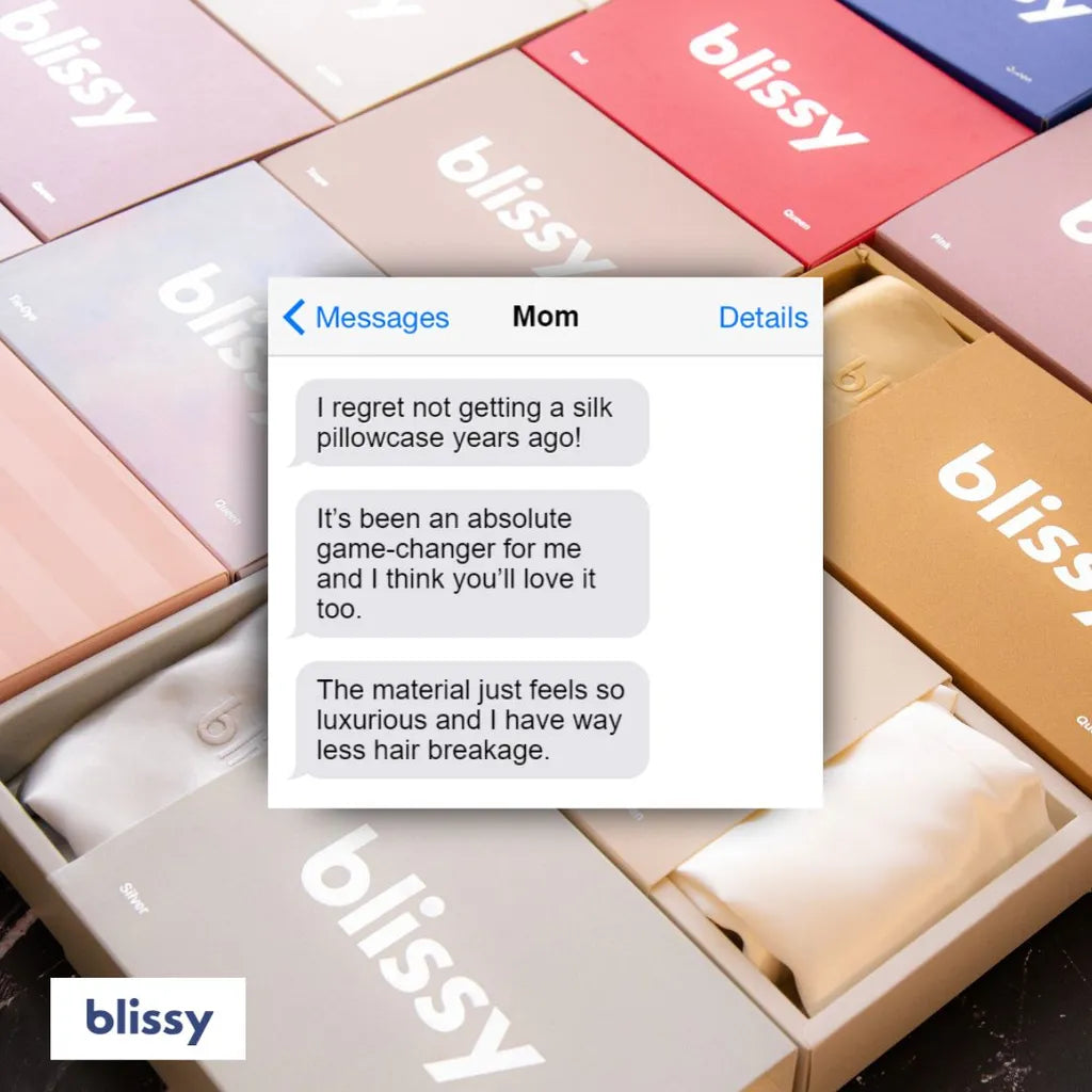 Blissy – Text Message Testimonial on Silk Pillowcase Benefits