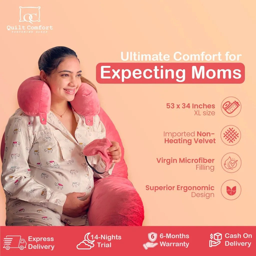 “Pregnancy Pillow Benefit Highlight with Trust Badges”