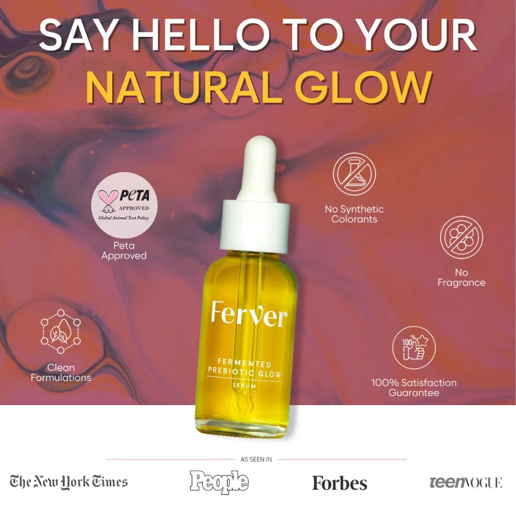 “Glow-Boosting Serum Ad with Trust Badges & Clean Ingredient Claims”