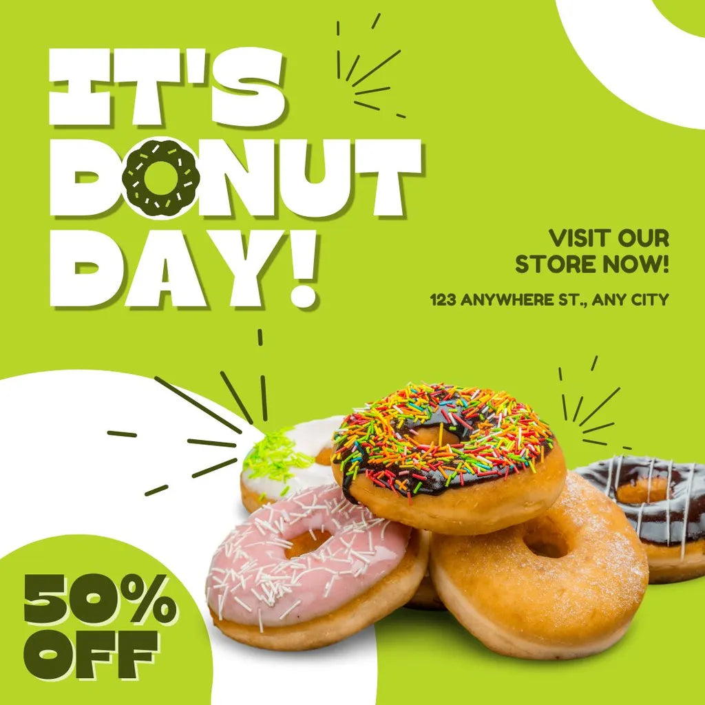 Donut Day Flash Sale – Bright Food Promo Poster